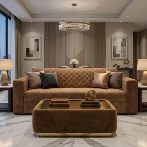 Tufted Back Lounge Upholstered Sofa Cum Bed