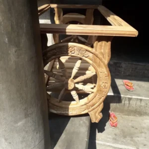 Wheel Motif Side Wooden Centre Table