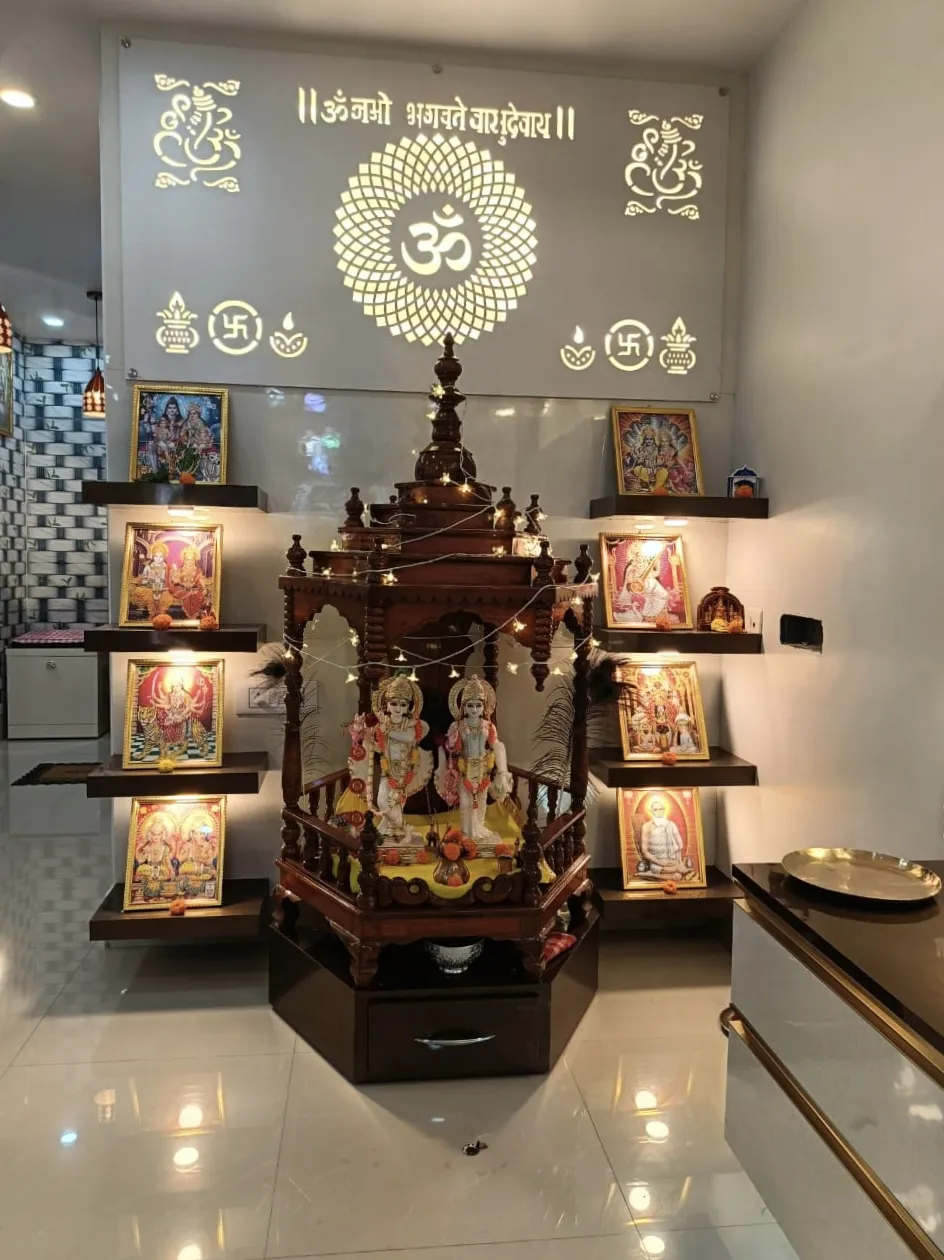 Wide Devotional Wall Display Ply Singhasan