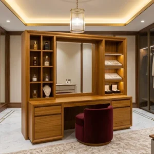 Wide Shelved Mirror Ply Dressing Table