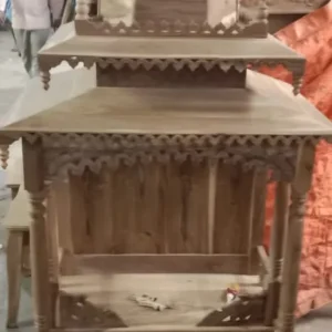 Workshop Tiered Crown Wooden Singhasan